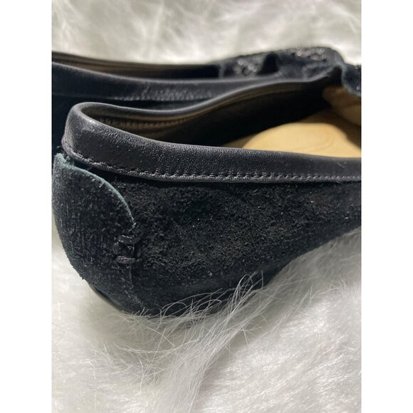 Nature Beaded Black Suede Slip-On Loafers With Leather Trim & Cushioned Insole 7 - Picture 4 of 8